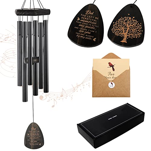 Memorial Wind Chime Sympathy Gifts for Loss of Dad Memorial Wind Chimes for Loss of Father Bereavement Condolence Gifts Sympathy Windchimes in Memory of Father Dad Papa Wind Chime Cardinal Card