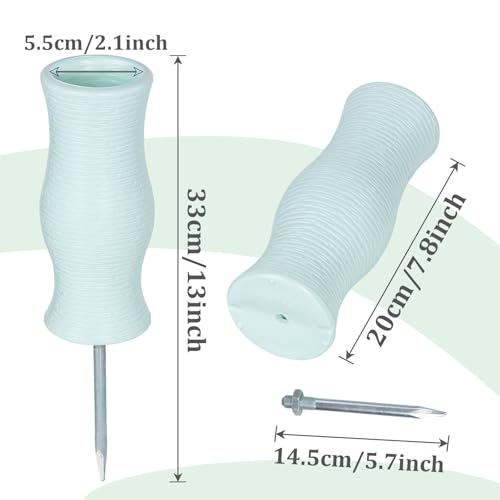 2Pcs Cemetery Vases with Spikes, 7.8 Inch Grave Vases for Cemetery, Plastic Flower Holder Grave Decorations for Cemetery Headstone Graveside