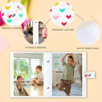 Ruibytree 2 Pack Mini Photo Albums 4x6 Pictures, 104 Photos Total, White - color: White