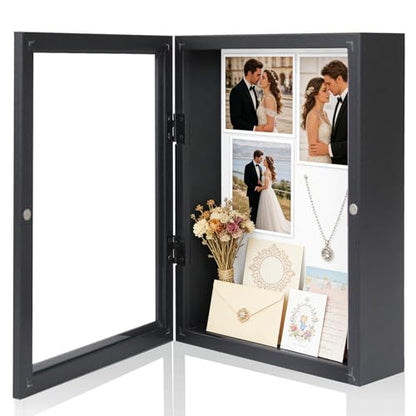 Muzilife 13x16 Shadow Box Wood Picture Frame, 2.16 Deep, Real Glass, Black - color: Black, size: 13x16