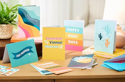 American Greetings 10-Count All Occasions Card Bundle with Envelopes- Congrats, Baby, Wedding, Support, Friendship, Sympathy, and Thank You