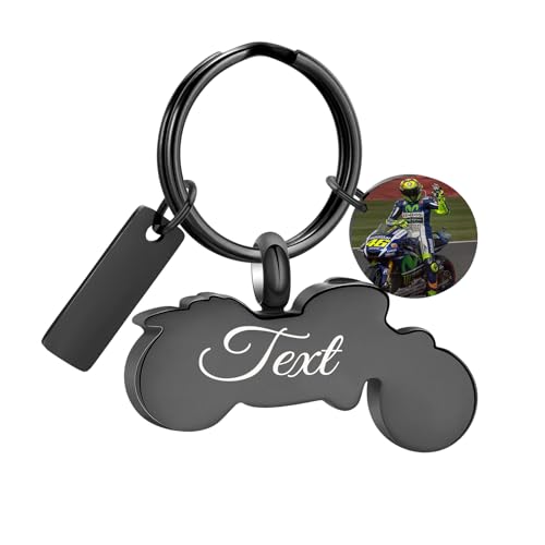 Yinplsmemory Cremation Jewelry Motorcycle Urn Keychain for Ashes Keepsake Urn Key Ring for Human/Pet Ashes Holder - color: Customize-image
