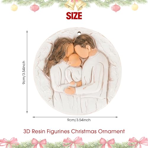 Christmas Ornaments 3D Our First Christmas As A Family of Three Ornament Xmas Tree Decoration - Baby First Christmas Ornaments 2026 - Best Parents and Kids Gift for Wife, Husbands, Her, Him - style: Family of 3