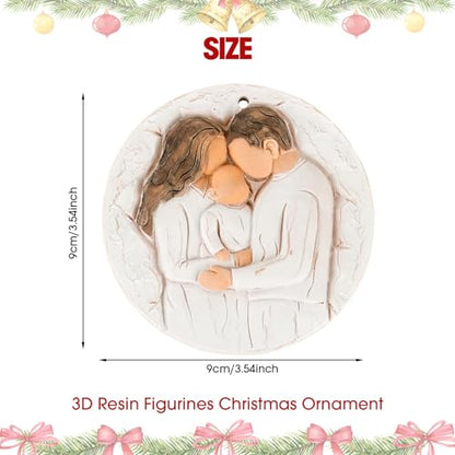 Christmas Ornaments 3D Our First Christmas As A Family of Three Ornament Xmas Tree Decoration - Baby First Christmas Ornaments 2026 - Best Parents and Kids Gift for Wife, Husbands, Her, Him - style: Family of 3