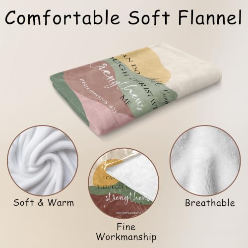 HIWX Boho Christian Inspirational Throw Blanket 50x60 Inches - color: All Things 1, size: 50“L x 60”W