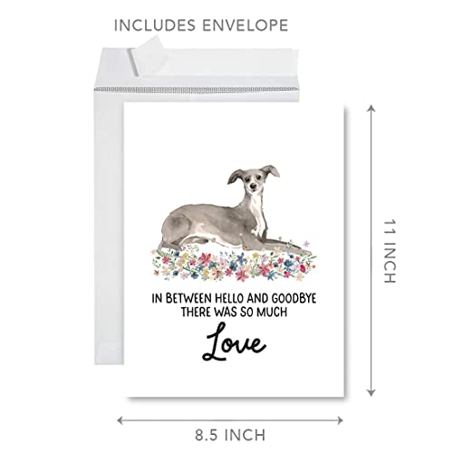Andaz Press Jumbo Pet Sympathy Card with Envelope, Sorry For Your Loss Card, Italian Greyhound, Pet Loss, Dog Grief Bereavement Card with Big Blank Space to Send to Friends, Family, 8.5" x 11", 1-Pack - color: Italian Greyhound