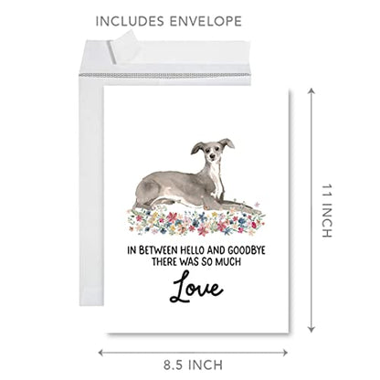 Andaz Press Jumbo Pet Sympathy Card with Envelope, Sorry For Your Loss Card, Italian Greyhound, Pet Loss, Dog Grief Bereavement Card with Big Blank Space to Send to Friends, Family, 8.5" x 11", 1-Pack - color: Italian Greyhound