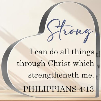 Christian Plaque Sign, Inspirational Religious Birthday Gifts, Bible Verse Gifts for Women, Christian Gifts for Family Sister Friend Mom, Faith Based Decorative Paperweight Accessories - style: Christian 03