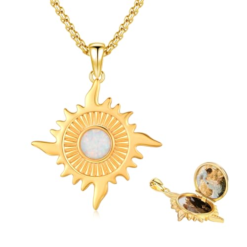 TUGHRA Mother's Day Gifts Gold Locket Necklaces for Women, 925 Sterling Silver Heart Photo Lockets Memorial Keepsake Jewelry Gift for Mom, Wife, Daughter - style: 01-Locket