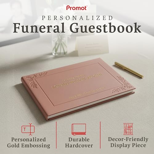 Promot Funeral Guestbook - Guestbook for Funeral Celebration (Rose Gold) - color: Rose Gold
