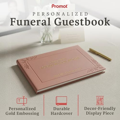 Promot Funeral Guestbook - Guestbook for Funeral Celebration (Rose Gold) - color: Rose Gold