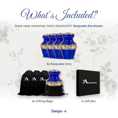 Only Keepsake Urn - Parent (Blue & Gold, Keepsakes Set of 4) - color: Blue & Gold, size: Keepsakes Set of 4