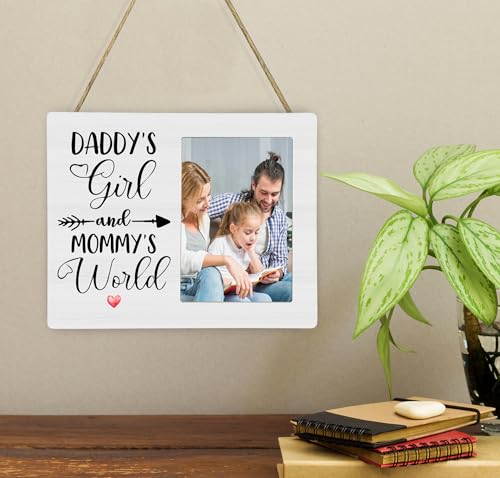 Daddy's Girl and Mommy's World Picture Frame, New Baby Photo Frame Gifts for Daughter, 4x6 inch Photo - style: Daddy's Girl and Mommy's World-New Baby