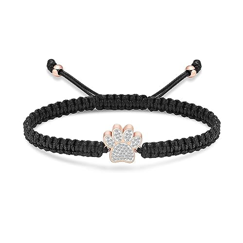 constantlife Cremation Bracelet for Pets Ashes - Dog Paw Pendant Bangle Stainless Steel Memorial Urn Jewelry - color: Z-Rose Gold