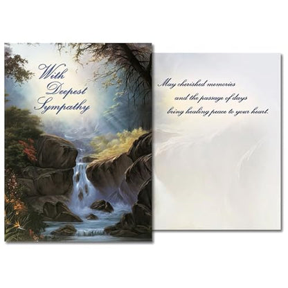 Leanin' Tree Words of Comfort Sympathy Cards, 12 Bulk with Envelopes | Made In USA, For Loss Of Loved One, Elegant Bereavement Condolences Card Collection, to Show Your Support