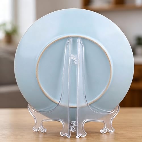 Plate Stands for Display-8 Pack 6 Inch Plastic Small Easels Stand, Display Holder for Card, Frame, Picture, Magazine, Book, Decorative Plate, Platter,Tabletop Art