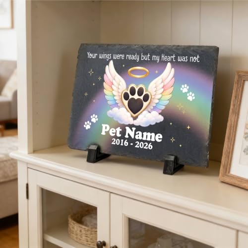 Dog Memorial Gifts Garden Stone Rainbow Bridge Pet Memorial Stone - color: Design 12