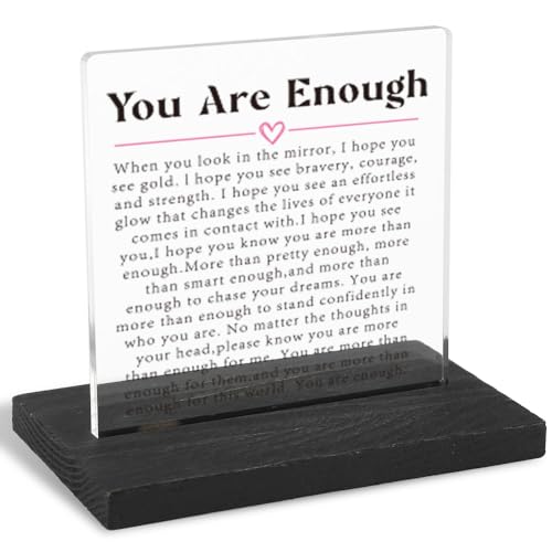 Encouragement Gifts for Women, Get well Soon Gifts for Women, Motivation Gift for Woman, Modern Transparent Acrylic Desk Plaque with Inspirational Quotes, 10 x 10 x 1.5 cm,XXY120 - style: Woman