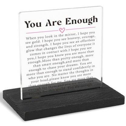 Encouragement Gifts for Women, Get well Soon Gifts for Women, Motivation Gift for Woman, Modern Transparent Acrylic Desk Plaque with Inspirational Quotes, 10 x 10 x 1.5 cm,XXY120 - style: Woman