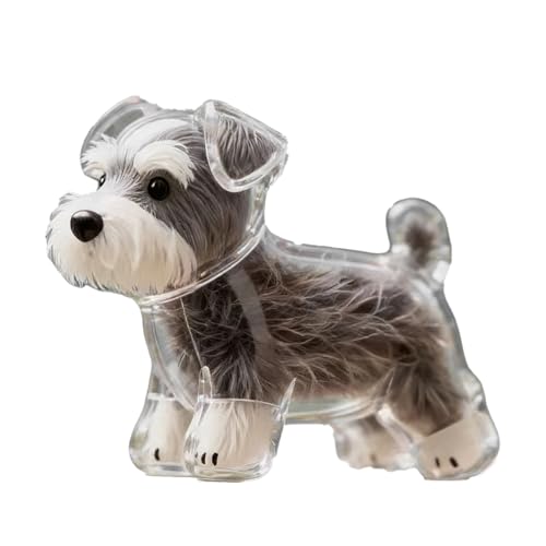 Pet Hair Keepsake Keychain Memorial Charm with Transparent Bottle for Collecting Dog Fur Portable - color: Schnauzer