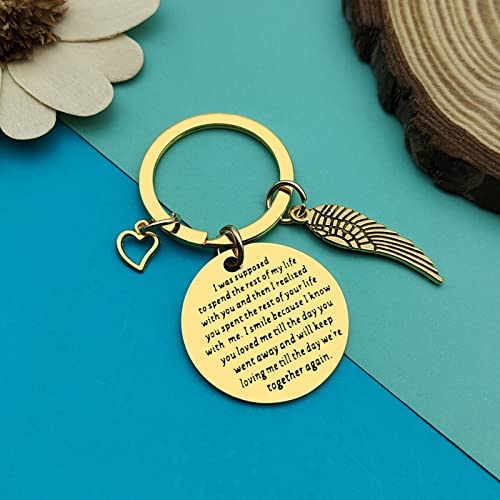 Dabihu Sympathy Gift Memorial Gifts Keychain In Memory of Husband/Wife Jewelry for Loss Loved One Remembrance Keepsake Family Grief Keyring, gold