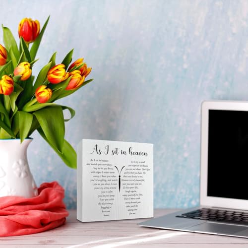 As I Sit In Heaven, Memorial GIft, Sympathy Gift in Memory of Loved One Gifts, Rememberance Gift for Loss of Mother Father Mom Dad, Gifts For Loss Of Loved One Desktop Decor
