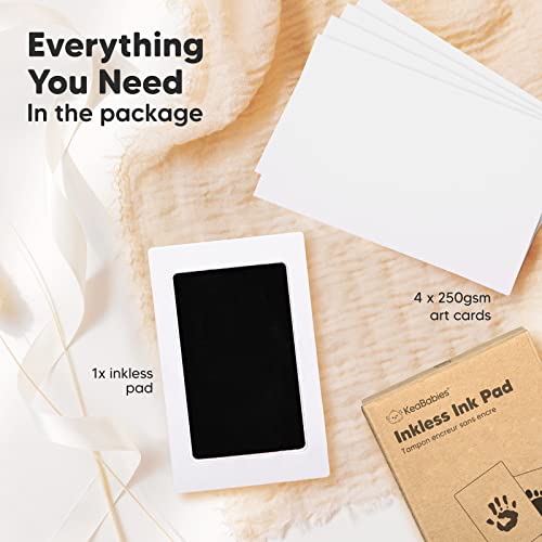 1pk Inkless Baby Hand and Footprint Kit, Mess Free Ink Pad (Jet Black, R) - color: Jet Black, size: 1-Pack, Regular 2.3" x 3.7"