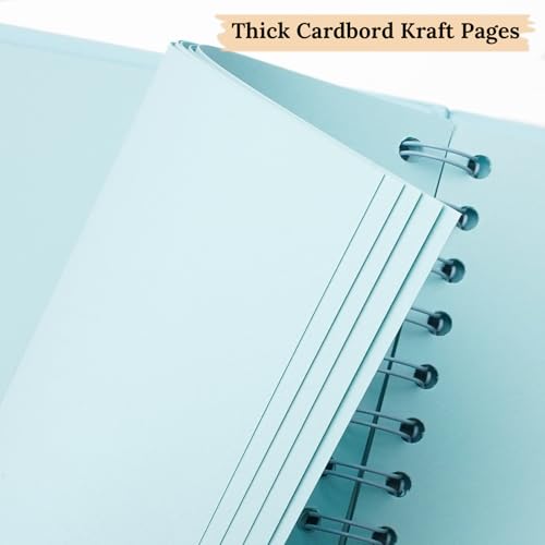 Scrapbook Photo Album 8"x8" 20 Sheets 40 Pages Hardcover Kraft Paper Blue - color: Blue, size: 8"x8" 20 Sheets