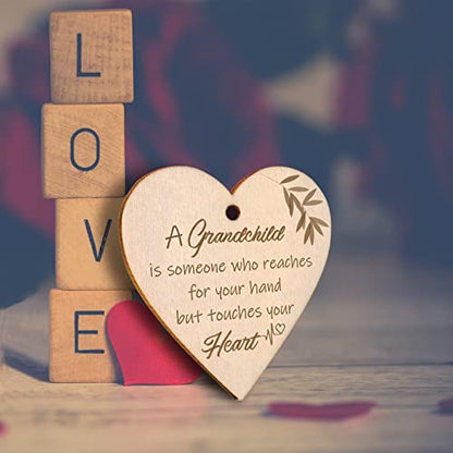 EYITUPC Rotating Grandparents Wood Frame New Grandma Gift First Time | Birthday, Christmas, Mother's Day, Father's Day, Grandparents Day, Grandchildren Granddaughter Grandson, Display 2 4x6 Inch - color: A Grandchild is Someone Who Reaches for Your Hands