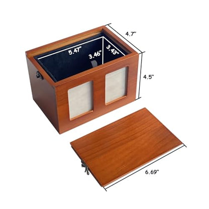 Pet Urns for Dog Cremation With Photo Frame - Wooden Box for Ashes, Cat Urns, Memory Box With Memorial Card
