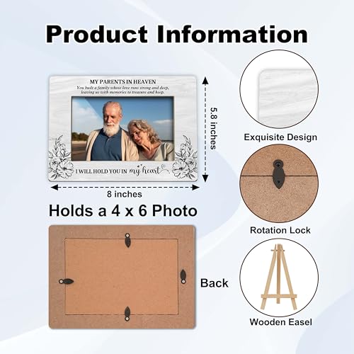 Memorial Gifts for Loss of Parents, Parents in Heaven Picture Frame, Loss of Dad Mom Sympathy Gift, 4x6 Bereavement Photo Frame for Tabletop Display Photo Insert - M15 - style: My Parents in the Heaven