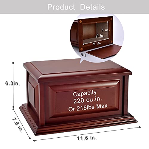 Wood Urn, Professional Wooden Urns for Human Ashes Adult,Cremation Urns (MDF) - size: 1 Count (Pack of 1)