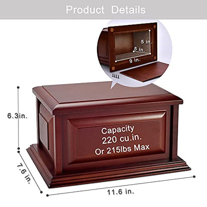 Wood Urn, Professional Wooden Urns for Human Ashes Adult,Cremation Urns (MDF) - size: 1 Count (Pack of 1)