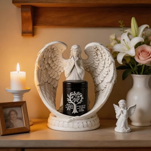 Small Keepsake Urns for Ashes - Small Keepsake Urn with Angel Wings, Pet & Human Ashes Container, Memorial Statue Gift for Mom/Grandma/Women/Dad/Grandpa (Mother-Tree of Life) - color: Mother-tree of Life