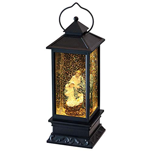 Jesus Christmas Musical Snow Globe Lantern with 6 Hour Timer | Battery Operated USB Powered, USB Included, Swirling water Glitters, Singing Snow Globe Lamp, Christmas Holiday Decor Gift - color: B-jesus