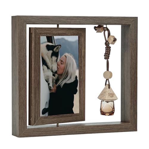 Pet Memorial Photo Frame 4x6, Loss of Cat Dog Sympathy Gifts for Friend Condolence Keepsake with Pet Hair/Ashes Remembrance Glass Bottle & Gift Box