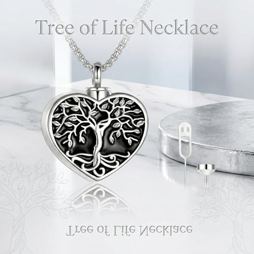 Urn Necklace for Ashes Blue opal Cremation Necklace Keepsake Memory Jewelry for Ashes of Loved Ones Keepsake - style: heart urn