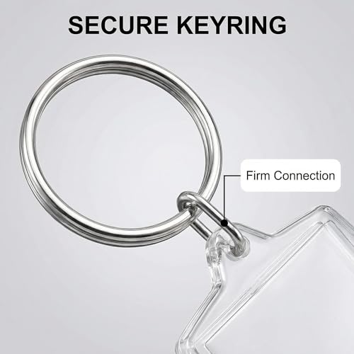 UPSTORE 50Pcs Clear Acrylic Photo Keyrings Picture Keychain Rectangle Blank Picture Frame Keyring Insert Personalized Keychain