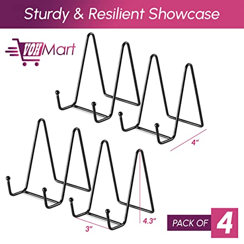Plate Stands for Display, 4 Pack 4 Inch Black Metal Easel - color: Black, size: 4 Pack 4 Inches