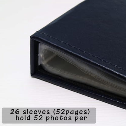 Small Photo Album 5x7 52 Pockets Leather Cover Picture Book Holds 5x7 Photos for Wedding, Baby, Family, Graduation - color: Blue, size: 5x7 (1 PK)