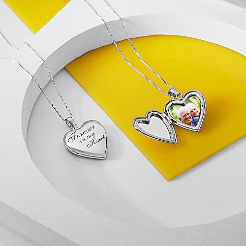 PicturesOnGold.com Forever In My Heart Locket Necklace for Women | Silver or Gold - style: Silver - Locket Only