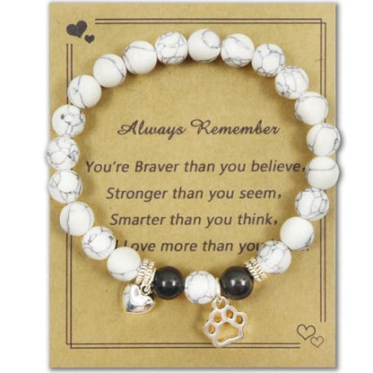 CatDog Paw Charm Bracelet - Remembrance Gifts For Cat & Dog Lovers Ideal Gift for Dog Lovers Veterinarians Mom Friend Classmate Family