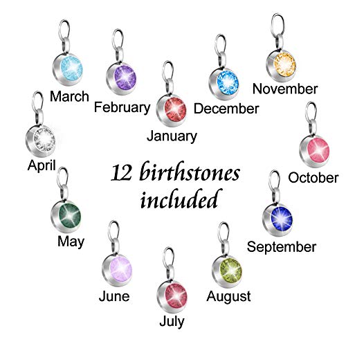 Dletay Heart Urn Necklace for Ashes with 12 Birthstones Cremation Jewelry for Ashes -Your Wings Were Ready My Heart Was Not - color: Your wings-Silver Custom