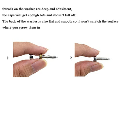 Hahiyo 10mm Diameter Mirror Screws Brushed Stainless Steel Solid Easy Install Brass Washer Decorative Caps Fasteners Nails Silver 20 Pairs for Bathroom Mirrors Panels Kitchen Ceiling Arts Crafts - size: 10mm-20sets-Silver