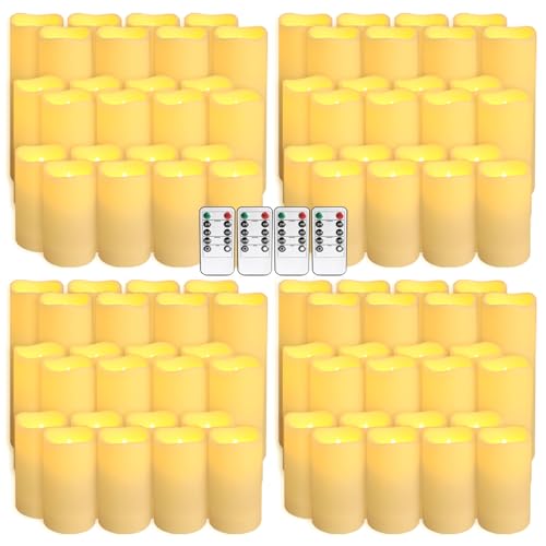 fclayvts 96-Pack LED Flameless Candles with Remote Control - Perfect for Parties, and Special Occasions(Three Sizes) - size: 96-Pack