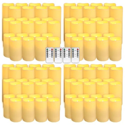 fclayvts 96-Pack LED Flameless Candles with Remote Control - Perfect for Parties, and Special Occasions(Three Sizes) - size: 96-Pack