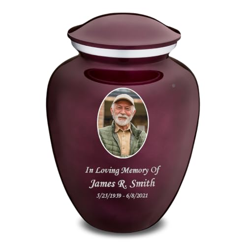 Geturns Embrace Adult Personalized Picture Cremation Urns for Human Ashes I Large Photo Cherry Purple Funeral Urn for Men and Women I 200 lbs - color: Cherry Purple
