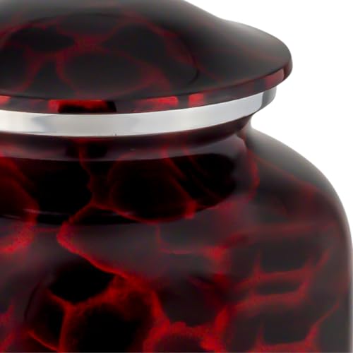 Red Tiger Eye Aluminum Cremation Urn, Adult Sized, 10.25 Inches High - color: Red Tiger