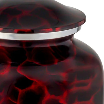 Red Tiger Eye Aluminum Cremation Urn, Adult Sized, 10.25 Inches High - color: Red Tiger