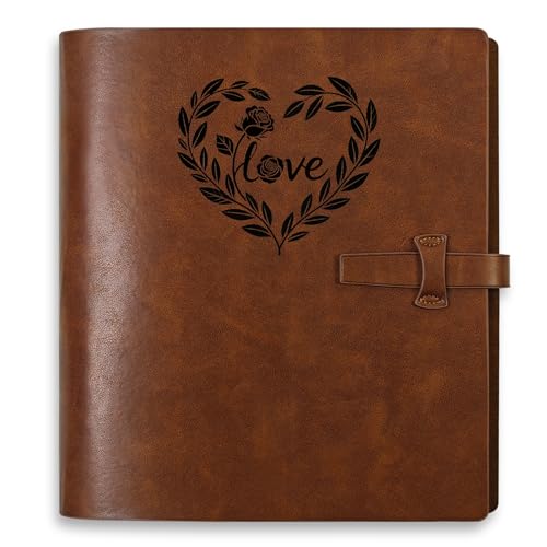 Genuine Leather 4x6 Photo Album, with Writing Space - color: Love